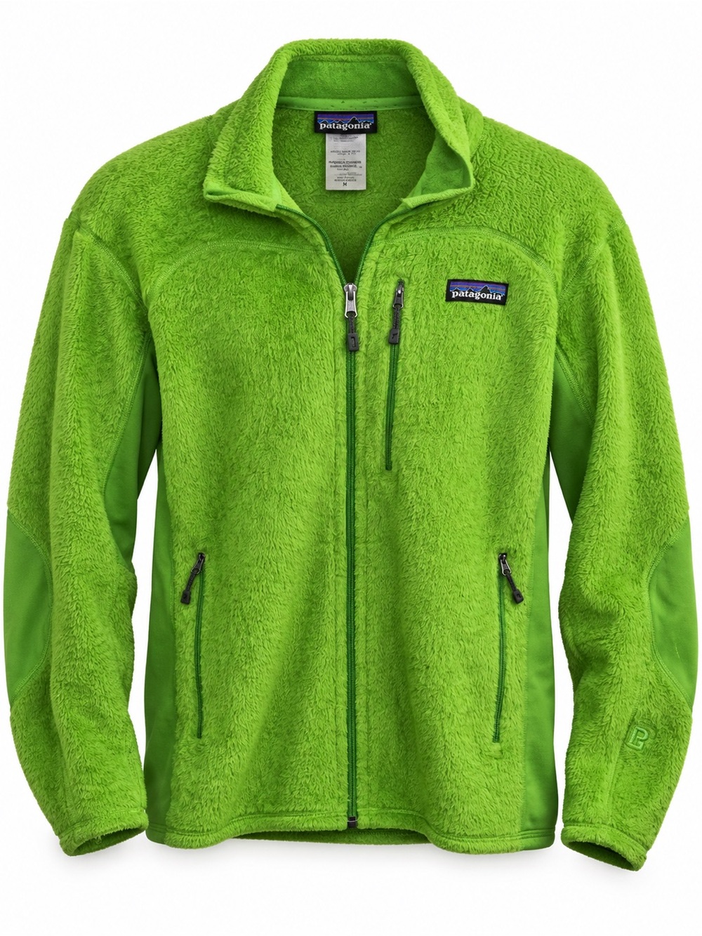 Patagonia R2 Polartec Fleece Jacket Womens XL Lime Green Full Zip Flawed 25146